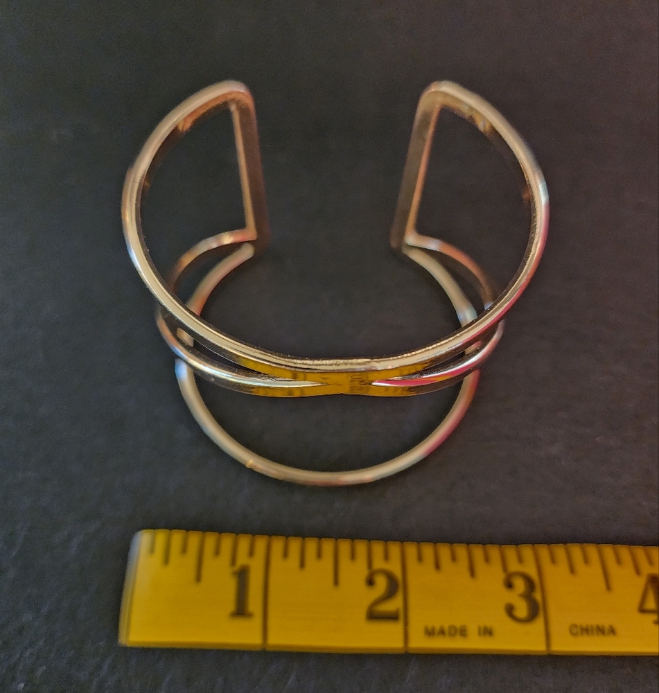 Large gold geometric cuff bracelet